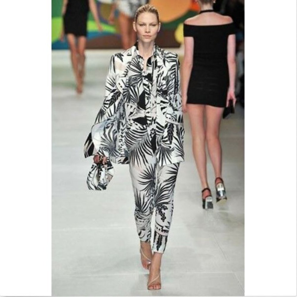 Stella McCartney Tropical Palm Silk Top Blouse 48 - Picture 6 of 6